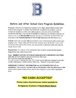 After School Care Packet